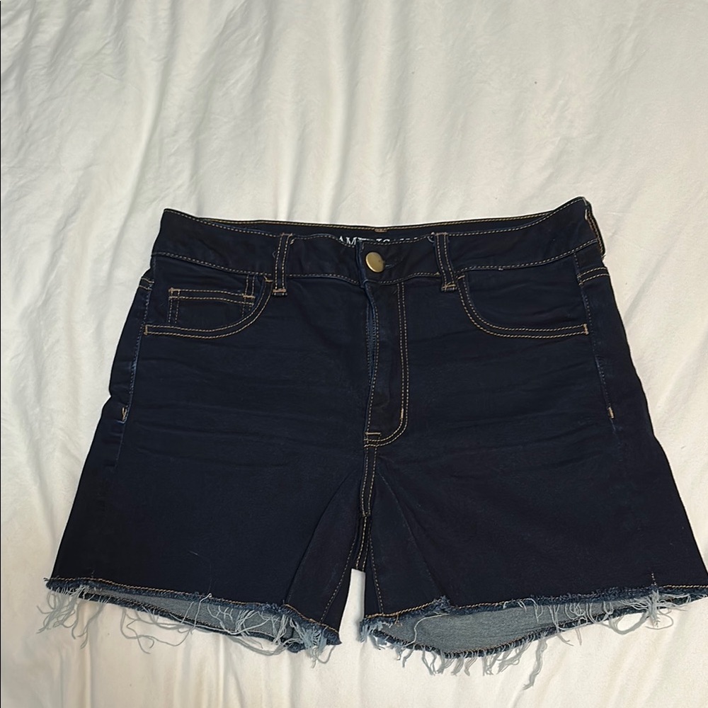 American Eagle Outfitters Blue Jean Shorts Raw Hem